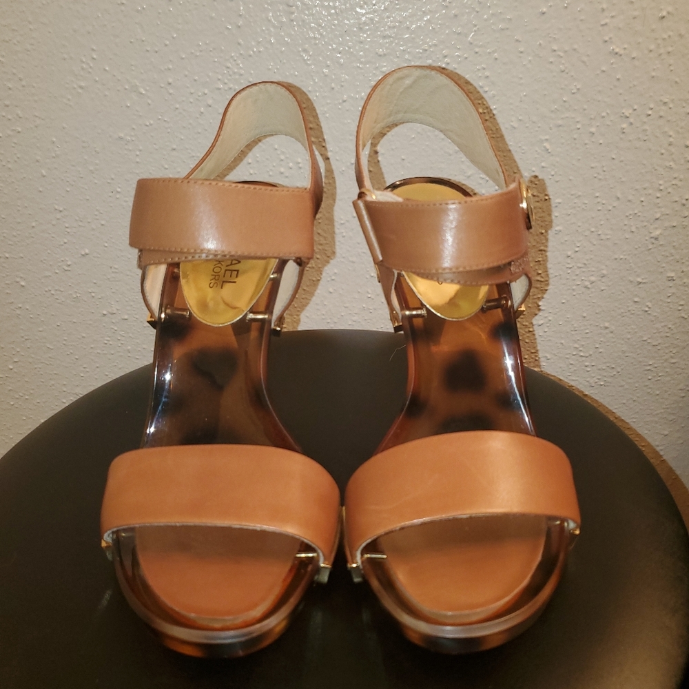 Michael Kors Marble Leather Heels Sandals 7